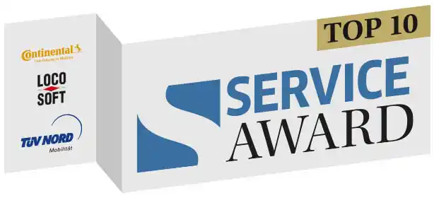 Service Award 2018 – das Autohaus Weitkamp aus Stemwede-Levern erreicht einen tollen 4. Platz in der Kategorie Pkw bei der Verleihung der renommierten Auszeichnung durch das Fachmedium »kfz-betrieb«.